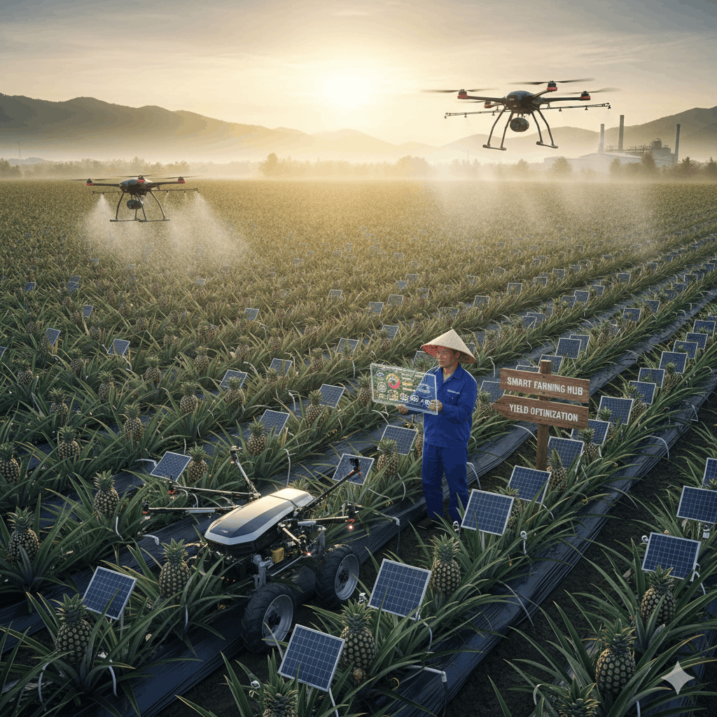 Cuộc cách mạng nông nghiệp 4.0: Khi Robot và Drone làm chủ cánh đồng dứa MD2