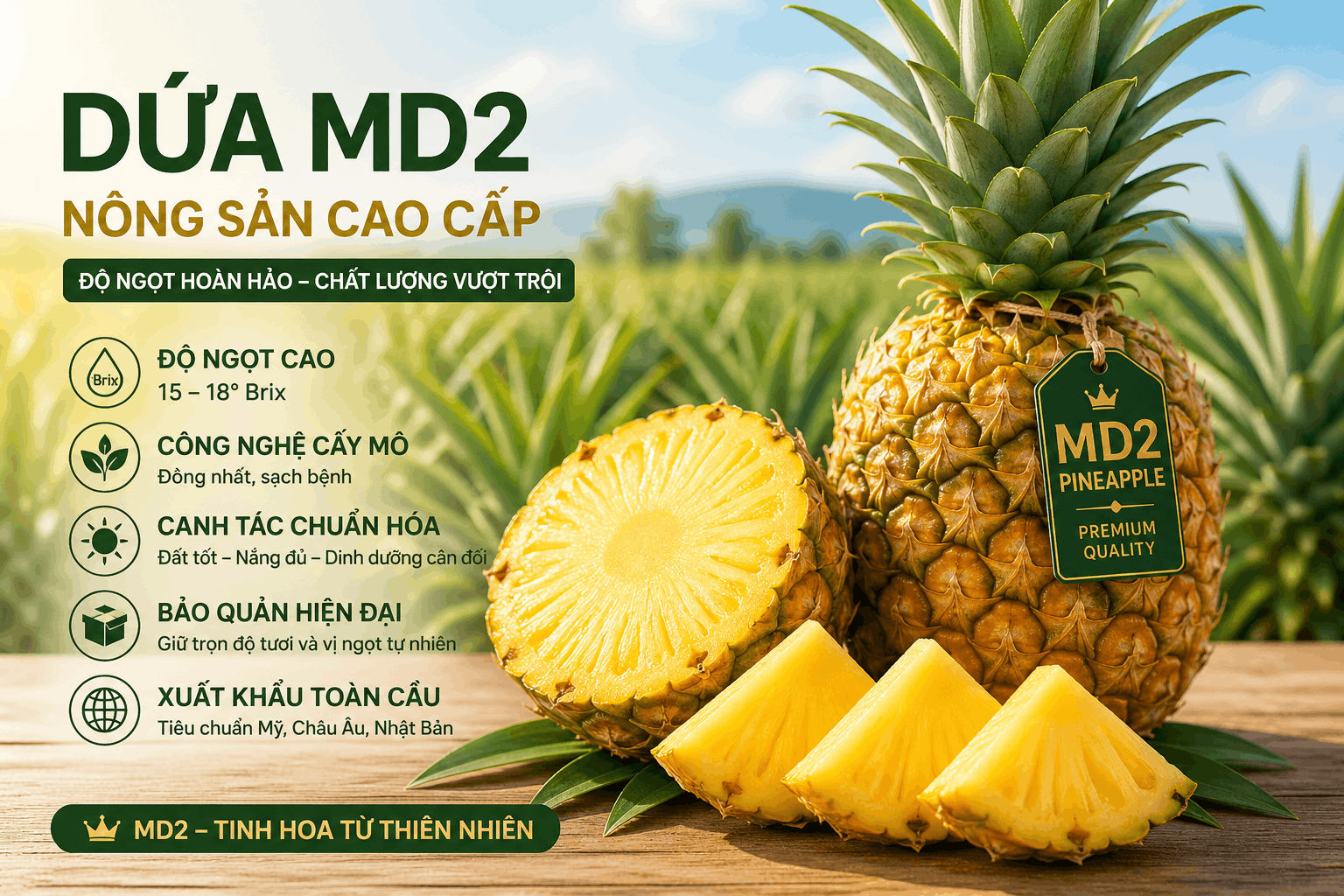 Độ ngọt dứa MD2: Bí mật tạo nên nông sản cao cấp